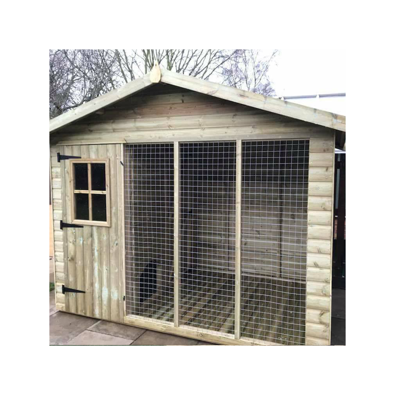 Deluxe Dog House & Run Loglap