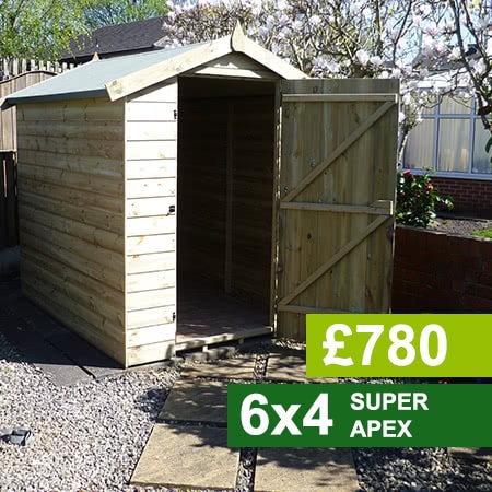 6x4 Super Apex Garden Shed